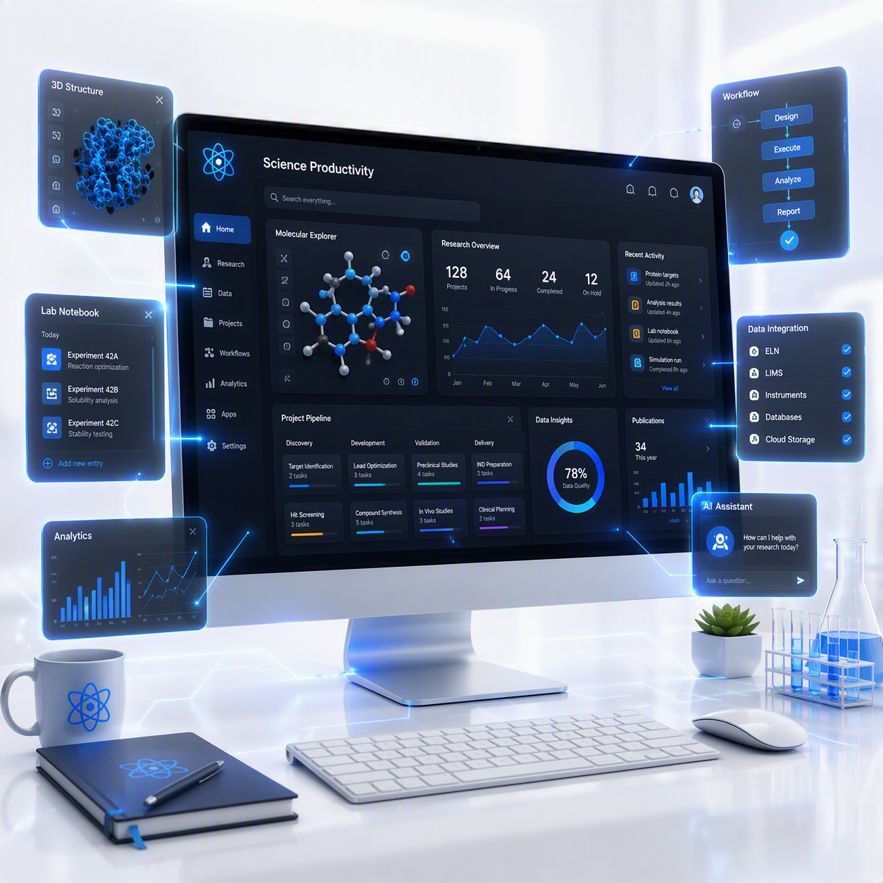 Science and productivity apps for desktop